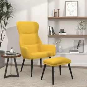 Relax armchair with fabric footrest in mustard yellow color by , Armchairs - Ref: Foro24-3097436, Price: 120,75 €, Discount: %