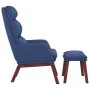 Entspannungssessel mit blauem Stoff und Fußstütze. von , Sessel - Ref: Foro24-3097567, Preis: 146,07 €, Rabatt: %