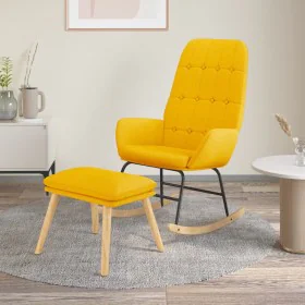 Rocking chair with yellow mustard fabric footstool by , Rocking chairs - Ref: Foro24-3097711, Price: 146,56 €, Discount: %