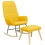 Sillón mecedora con taburete tela amarillo mostaza de , Mecedoras - Ref: Foro24-3097711, Precio: 146,83 €, Descuento: %