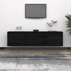 TV-Möbel, 3-teilig, Massivholz aus schwarzem Kiefernholz. von , TV-Möbel - Ref: Foro24-3100128, Preis: 117,87 €, Rabatt: %