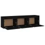 TV furniture set, 3 pieces, solid black pine wood by , TV Furniture - Ref: Foro24-3100128, Price: 117,87 €, Discount: %