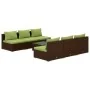 Garden furniture set, 7 pieces, with brown synthetic rattan cushions. by , Garden sets - Ref: Foro24-3101460, Price: 667,39 €...