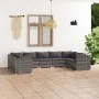 Set de muebles de jardín 9 pzas y cojines ratán sintético gris de , Conjuntos de jardín - Ref: Foro24-3101973, Precio: 1,00 €...