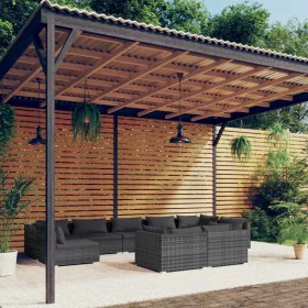 Garden furniture set 9 pieces and gray synthetic rattan cushions by , Garden sets - Ref: Foro24-3102061, Price: 1,00 €, Disco...