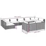 Garden furniture set 9 pieces and gray synthetic rattan cushions by , Garden sets - Ref: Foro24-3102061, Price: 1,00 €, Disco...