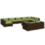 Garden furniture set 10 pieces and brown synthetic rattan cushions by , Garden sets - Ref: Foro24-3102068, Price: 1,00 €, Dis...