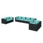 Set de muebles de jardín 8 pzas y cojines ratán sintético negro de , Conjuntos de jardín - Ref: Foro24-3102281, Precio: 971,9...