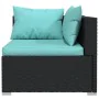 Set de muebles de jardín 8 pzas y cojines ratán sintético negro de , Conjuntos de jardín - Ref: Foro24-3102281, Precio: 971,9...