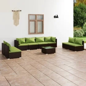 Garden furniture set 9 pieces with brown synthetic rattan cushions by , Garden sets - Ref: Foro24-3102260, Price: 1,00 €, Dis...