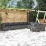 Gartenmöbel-Set 9-teilig mit grauen Polstern aus synthetischem Rattan von , Gartensets - Ref: Foro24-3102765, Preis: 1,00 €, ...