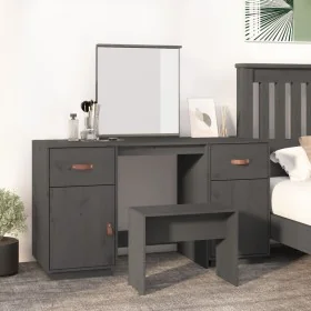 Dresser with solid pine wood mirror in gray. by , Bedroom Dressers - Ref: Foro24-3107836, Price: 243,52 €, Discount: %