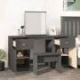 Dresser with solid pine wood mirror in gray. by , Bedroom Dressers - Ref: Foro24-3107836, Price: 243,52 €, Discount: %
