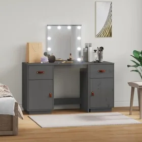 Solid pine wood LED vanity set by , Bedroom Dressers - Ref: Foro24-3107841, Price: 284,08 €, Discount: %