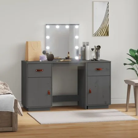 Solid pine wood LED vanity set by , Bedroom Dressers - Ref: Foro24-3107841, Price: 258,84 €, Discount: %