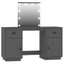 Schminktisch mit LED-Beleuchtung aus massiver Kiefer in Grau von , Schlafzimmerkommoden - Ref: Foro24-3107841, Preis: 258,84 ...