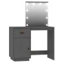 Juego de tocador con LED madera maciza de pino gris de , Tocadores para dormitorios - Ref: Foro24-3107841, Precio: 258,84 €, ...