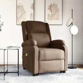 Sillón de masaje elevable de tela marrón de , Sillones de masaje eléctricos - Ref: Foro24-3110980, Precio: 323,11 €, Descuent...