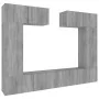 TV furniture set 6 pieces gray Sonoma plywood by , TV Furniture - Ref: Foro24-3114468, Price: 235,16 €, Discount: %