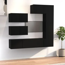 TV-Möbel-Set, 6-teilig, Schwarz, aus Sperrholz. von , TV-Möbel - Ref: Foro24-3114551, Preis: 256,07 €, Rabatt: %