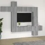 TV furniture set 9 pieces gray Sonoma plywood by , TV Furniture - Ref: Foro24-3114660, Price: 356,16 €, Discount: %