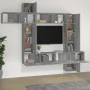 TV furniture set 9 pieces gray Sonoma plywood by , TV Furniture - Ref: Foro24-3114660, Price: 356,16 €, Discount: %
