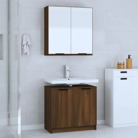 Set de muebles de baño 2 pzas madera de ingeniería marrón roble de , Muebles de baño - Ref: Foro24-3115867, Precio: 120,50 €,...