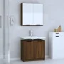 Set de muebles de baño 2 pzas madera de ingeniería marrón roble de , Muebles de baño - Ref: Foro24-3115867, Precio: 120,50 €,...