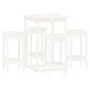 Bar-Set aus 5 Teilen aus massivem Kiefernholz in Weiß. von , Möbelsets für Küchen und Esszimmer - Ref: Foro24-3124738, Preis:...