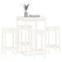 Bar-Set aus 5 Teilen aus massivem Kiefernholz in Weiß. von , Möbelsets für Küchen und Esszimmer - Ref: Foro24-3124738, Preis:...
