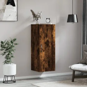 Engineered smoked oak wood wall cabinet 34.5x34x90 cm by , Sideboards - Ref: Foro24-834999, Price: 54,16 €, Discount: %