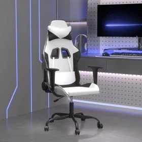 Gaming-Stuhl aus weißem und schwarzem Kunstleder von , Gaming-Stühle - Ref: Foro24-3143651, Preis: 118,01 €, Rabatt: %