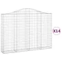 Wire mesh baskets 14 units in arch shape, iron, 200x30x140/160 cm. by , Pots and planters - Ref: Foro24-3145484, Price: 1,00 ...