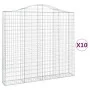 Gabion baskets 10 units, arched shape, iron, 200x30x180/200cm by , Pots and planters - Ref: Foro24-3145522, Price: 1,00 €, Di...