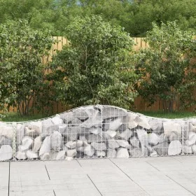 Gabion baskets 20 units, arched shape, iron, 200x30x40/60 cm by , Pots and planters - Ref: Foro24-3145382, Price: 980,55 €, D...