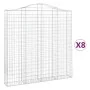 Gabion baskets 8 units arch shape iron 200x30x200/220 cm by , Pots and planters - Ref: Foro24-3145541, Price: 980,17 €, Disco...