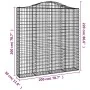 Gabion baskets 8 units arch shape iron 200x30x200/220 cm by , Pots and planters - Ref: Foro24-3145541, Price: 980,17 €, Disco...