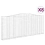 Gabion baskets 8 units, arched shape, iron, 400x30x160/180 cm. by , Pots and planters - Ref: Foro24-3145871, Price: 1,00 €, D...