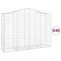 Wire mesh baskets 40 units in arch shape, iron, 200x50x140/160 cm. by , Pots and planters - Ref: Foro24-3145700, Price: 3,00 ...