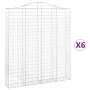 Gabion baskets 6 units, arched shape, iron, 200x30x220/240 cm by , Pots and planters - Ref: Foro24-3145560, Price: 794,59 €, ...