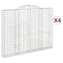 Gabion baskets 4 units, arched shape, iron, 300x30x220/240 cm by , Pots and planters - Ref: Foro24-3146631, Price: 782,28 €, ...