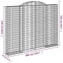 Gabion baskets 4 units, arched shape, iron, 300x30x220/240 cm by , Pots and planters - Ref: Foro24-3146631, Price: 782,28 €, ...