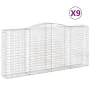 Gabion baskets 9 units, arched shape, iron, 400x50x180/200 cm. by , Pots and planters - Ref: Foro24-3147055, Price: 2,00 €, D...