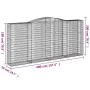 Gabion baskets 9 units, arched shape, iron, 400x50x180/200 cm. by , Pots and planters - Ref: Foro24-3147055, Price: 2,00 €, D...