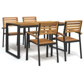 5-piece garden dining set made of solid acacia wood and metal. by , Garden sets - Ref: Foro24-3155406, Price: 529,16 €, Disco...