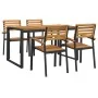 5-piece garden dining set made of solid acacia wood and metal. by , Garden sets - Ref: Foro24-3155406, Price: 529,16 €, Disco...