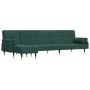Ecksofa-Bett in Dunkelgrünem Samtstoff in L-Form, 271x140x70 cm. von , Sofas - Ref: Foro24-3157223, Preis: 476,24 €, Rabatt: %