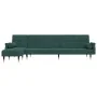 Ecksofa-Bett in Dunkelgrünem Samtstoff in L-Form, 271x140x70 cm. von , Sofas - Ref: Foro24-3157223, Preis: 476,24 €, Rabatt: %
