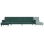 Ecksofa-Bett in Dunkelgrünem Samtstoff in L-Form, 271x140x70 cm. von , Sofas - Ref: Foro24-3157223, Preis: 476,24 €, Rabatt: %