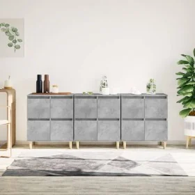 Display cabinets 3 units plywood gray concrete 60x35x70 cm by , Sideboards - Ref: Foro24-3185771, Price: 208,20 €, Discount: %